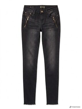 Sean John Black Skinny Jeans Silver Button